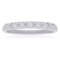 1/10 Carat Diamond Band With U Prongs in Sterling Silver