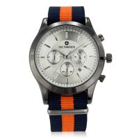 Octavius Men's Headsail Watch - Navy and Orange