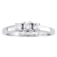 1/4ct Three Diamond Ring in 14k White Gold