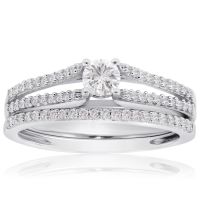 1/2 Carat Diamond Bridal Set In 14 Karat White Gold