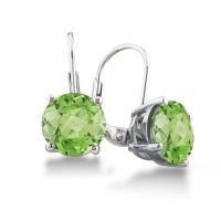 5ct Peridot Drop Earrings in Sterling Silver