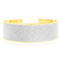 18 Karat Gold Overlay Swarovski Dust Cuff Bangle Bracelet