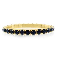 20ct Blue Sapphire Crystal Bracelet in Gold Overlay
