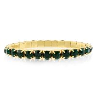 20ct Emerald Green Crystal Bracelet in Gold Overlay
