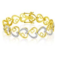 Two-Tone Diamond Heart Bracelet
