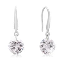 Floating Swarovski Elements Dangle Earrings In Silver, 1 Inch