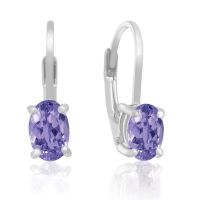 3/4ct Oval Tanzanite Drop Earrings