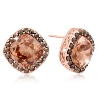 4ct Crystal Morganite and Marcasite Earrings
