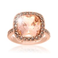 4ct Crystal Morganite and Marcasite Ring
