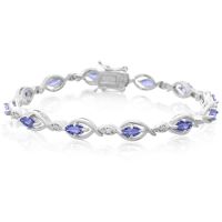 2.65CT TANZANITE AND DIAMOND BRACELET IN PLATINUM OVERLAY Item Number: JWL16436