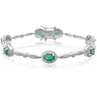 3 1/2ct Emerald and Diamond Bracelet
