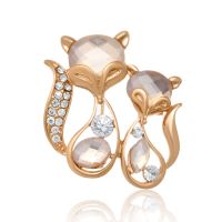 Swarovski Elements Cat and Kitten Brooch, 1 Inch