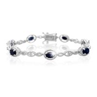 4 1/2ct Sapphire and Diamond Halo Bracelet
