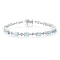 7 1/2ct Blue Topaz and Diamond Bracelet
