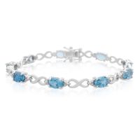 9ct Blue Topaz and Diamond Bracelet
