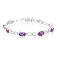 7ct Amethyst and Diamond Infinity Bracelet
