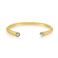 Clear Crystal Bangle Bracelet in Gold Overlay
