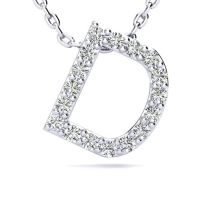 D Initial Necklace In White Gold With 17 Diamonds