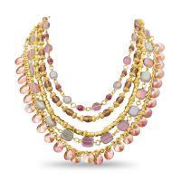 Multi-Colored Gold Tone Bib