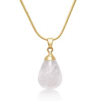 10 Carat Clear Quartz Necklace In 18 Karat Gold Overlay, 18 Inches