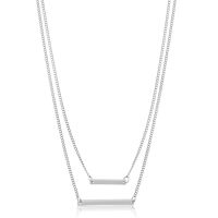 Double Bar Necklace, White