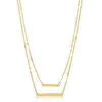 Double Bar Necklace, Yellow