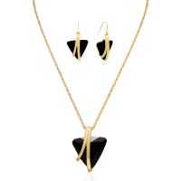 Black Onyx Crystal Necklace With Free Matching Earrings