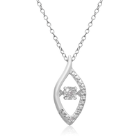 Shimmering Stars Diamond Halo Drop Necklace
