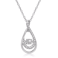 Shimmering Stars Diamond Halo Teardrop Necklace
