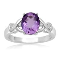 1 3/4ct Amethyst and Diamond Ring Only size 4 and 5 available

