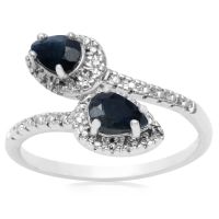 1ct Pear Shaped Sapphire and Diamond Wrap Ring