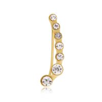 Gold Crystal Ear Pin Crawler