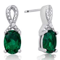 1 ½ Carat Emerald and Diamond Ribbon Stud Earrings