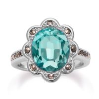 Aquamarine and marcasite ring
