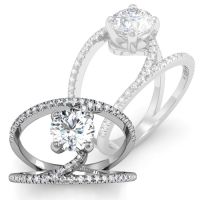 1.50ct Modern Diamond Engagement Ring in 14k White Gold
