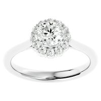 1 Carat Halo Diamond Engagement Ring in 14k White Gold

