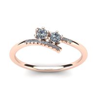 1/4 Carat Two Stone Diamond Ring In 14K Rose Gold 
