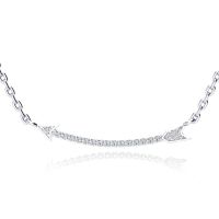 .15 Carat Diamond Arrow Necklace, Sterling Silver, 18 Inches