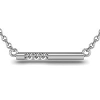 0.06ct Diamond Bar Necklace, Sterling Silver, 18 Inches