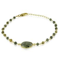 6 Carat Pyrite Bracelet in Sterling Silver with Gold Overlay