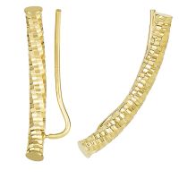 14 Karat Yellow Gold Diamond Cut 25x8mm Ear Climbers