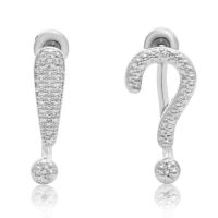 Four Diamond Punctuation Earrings 