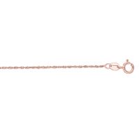 14 Karat Rose Gold 1.0mm 20 Inch Singapore Chain Necklace