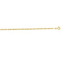 14 Karat Yellow Gold 1.7mm 7 Inch Singapore Chain Bracelet