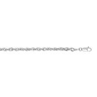 14 Karat White Gold 3.6mm 24 Inch Twisted Sparkle Rope Chain Necklace