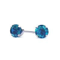 1/3ct  Blue Diamond Stud Earrings in White Gold