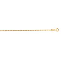 14 Karat Yellow Gold 1.25mm 16 Inch Solid Diamond Cut Rope Chain