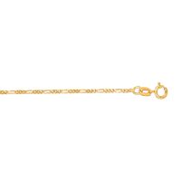 14 Karat Yellow Gold 1.30mm 10 Inch Diamond Cut Classic Figaro Chain