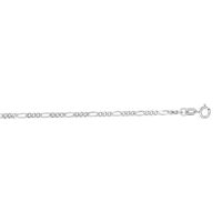 14 Karat White Gold 1.90mm 24 Inch Diamond Cut Classic Figaro Chain