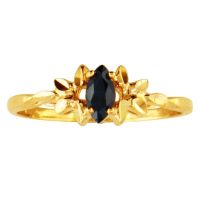 marquise cut blue sapphire ring in 10k yellow gold